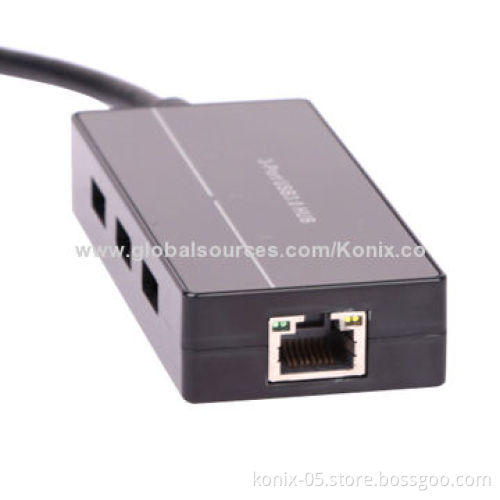 Self-powered USB 3 Port with One Ethernet Adapter, High QualityNew